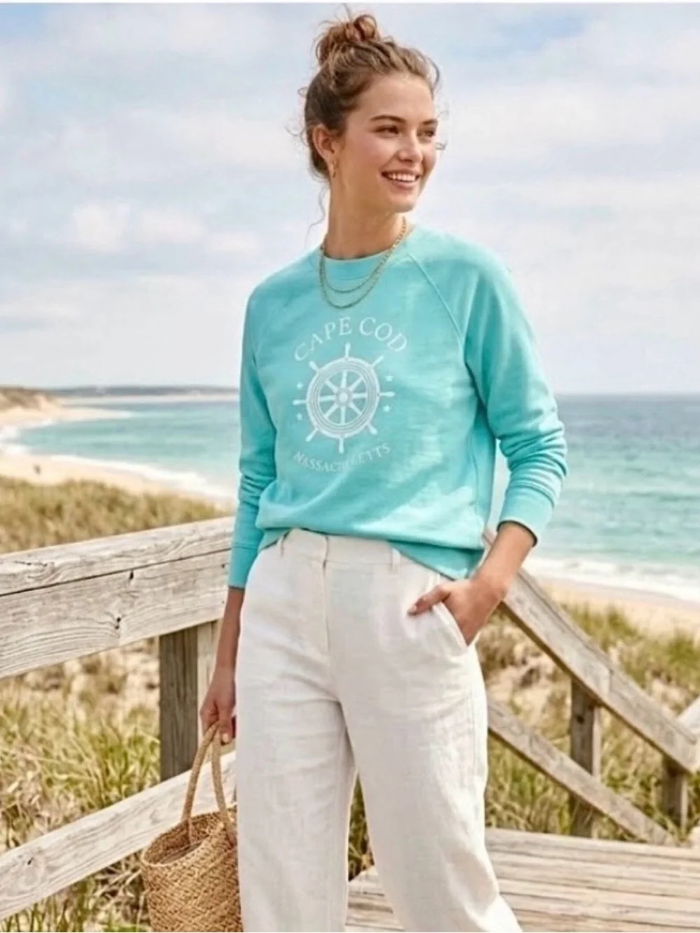 J. Crew AquaCape Cod Sweatshirt NWT, Medium